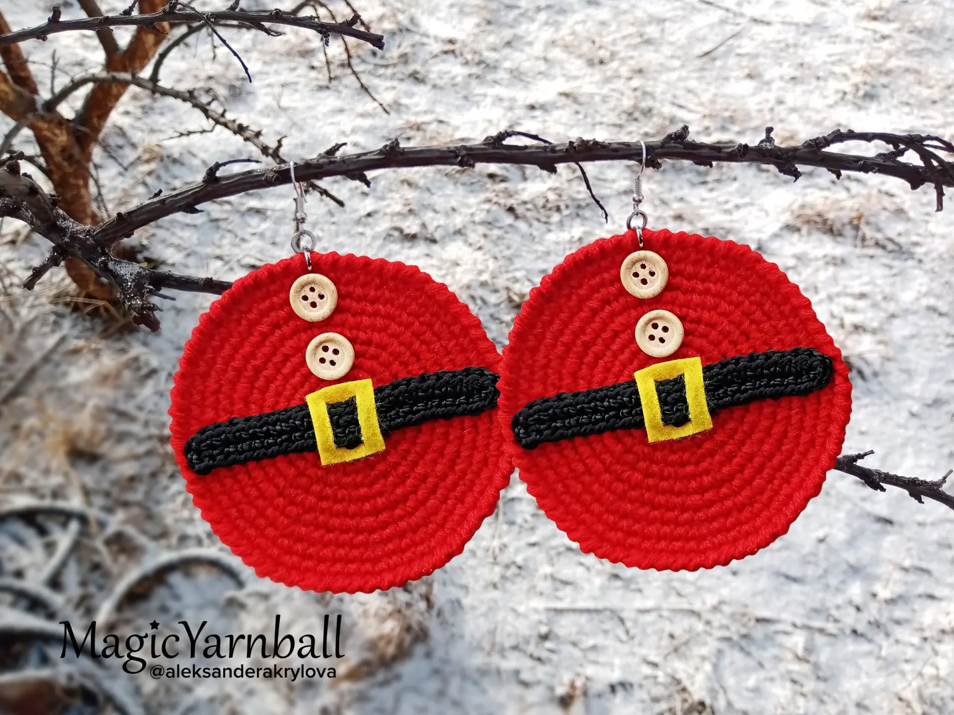 Santa Claus earrings, Christmas gift, crochet pattern pdf, easy 7 Santa Claus earrings, Christmas gift, crochet pattern pdf, easy