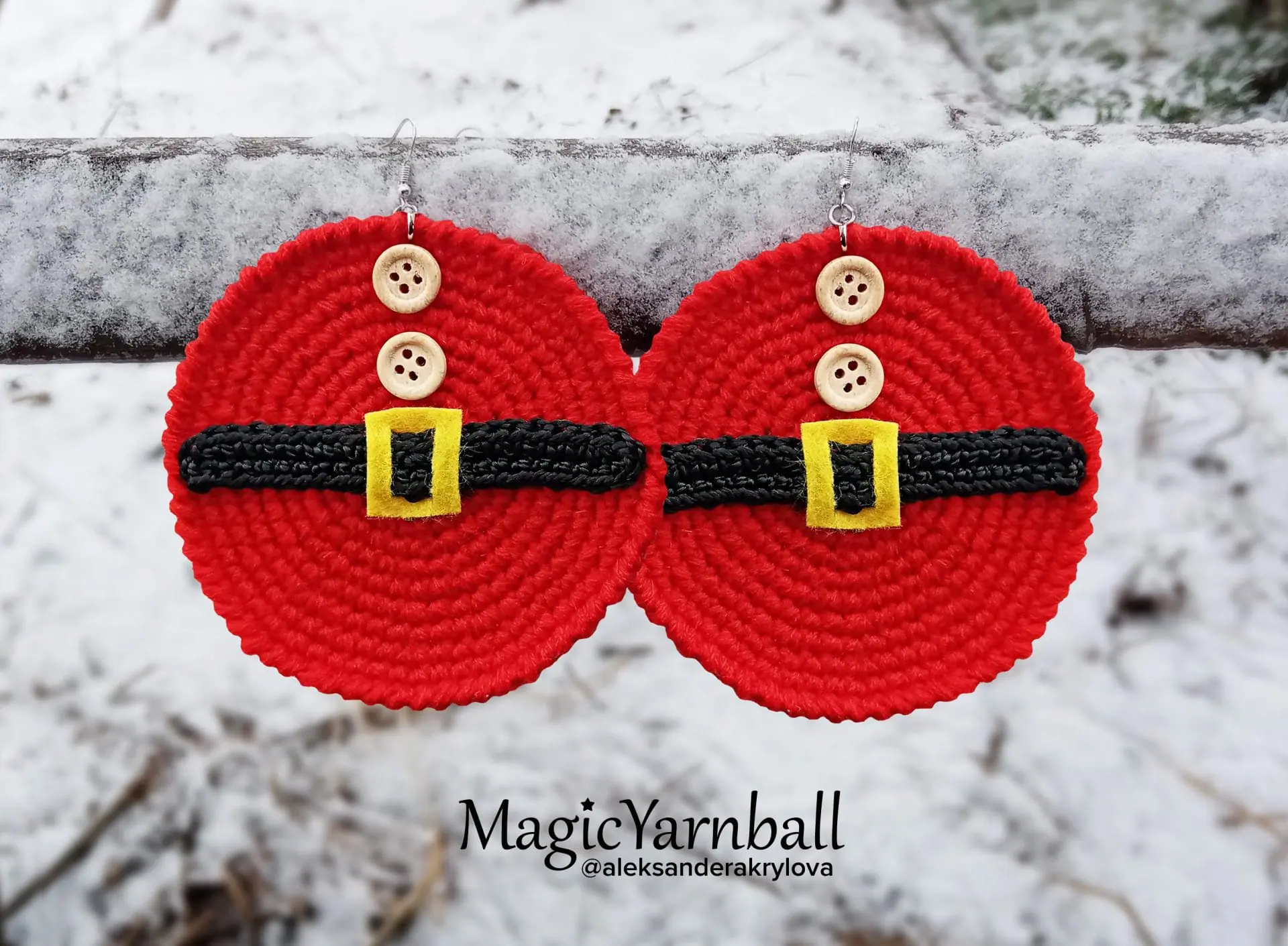 Santa Claus earrings, Christmas gift, crochet pattern pdf, easy 9 Santa Claus earrings, Christmas gift, crochet pattern pdf, easy