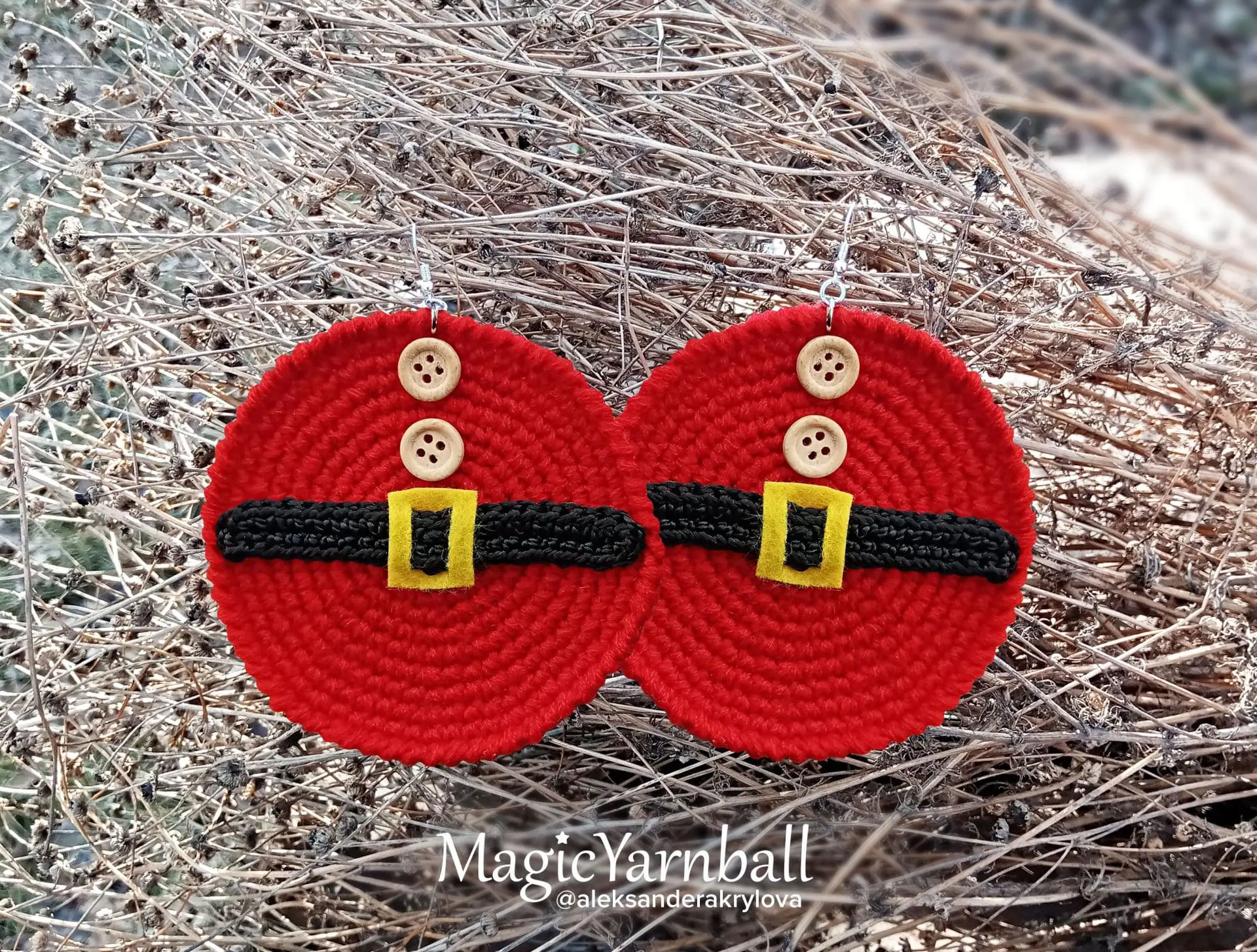 Santa Claus earrings, Christmas gift, crochet pattern pdf, easy 8 Santa Claus earrings, Christmas gift, crochet pattern pdf, easy