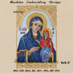 Holy Righteous Anna embroidery design