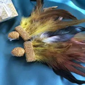 Feathers Beaded Earrings clip-on