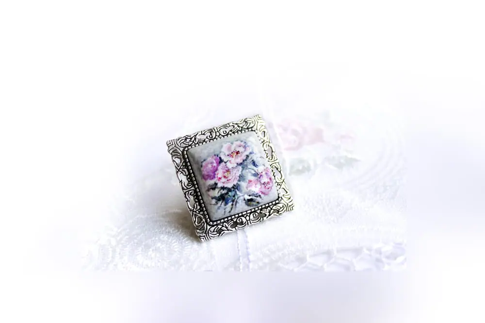 The brooch-pendant on a chain «Delicate flowers» 5 The brooch-pendant on a chain «Delicate flowers» - Image 5