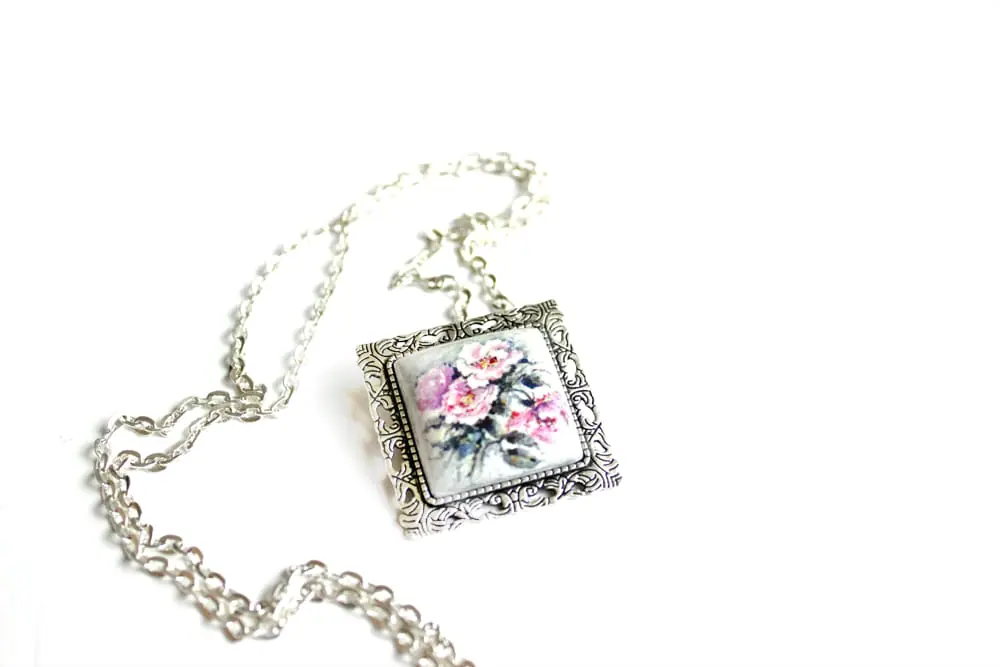 The brooch-pendant on a chain «Delicate flowers» 4 The brooch-pendant on a chain «Delicate flowers» - Image 4