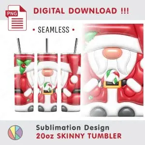 Inflated Puffy Christmas Santa Claus – 20oz SKINNY TUMBLER