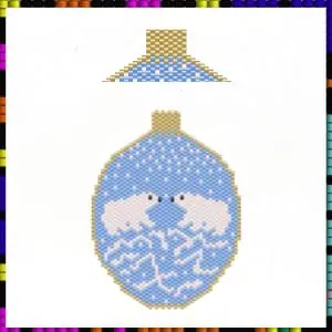 Peyote beaded pattern Christmas ball White bears PDF file