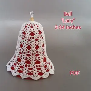 PDF Pattern Crochet. Bell "Lacy" with a height of 3,54 inches.