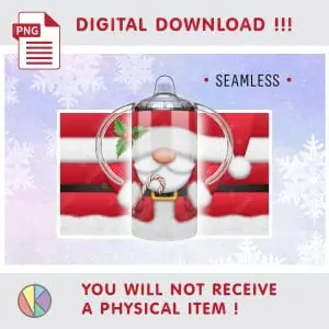 Cute Christmas Santa Claus Pattern for 12 oz Kids Sippy Cup