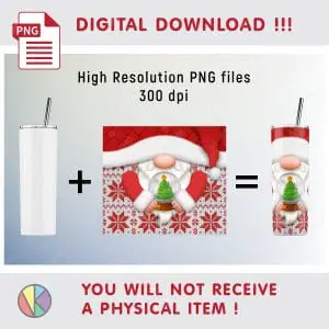 Cute Christmas Gnome – 20oz SKINNY TUMBLER.