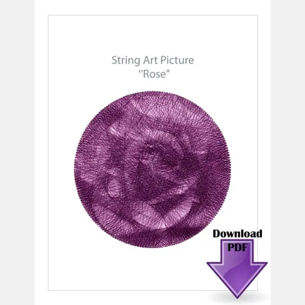 Purple Rose String art patterns PDF String art template