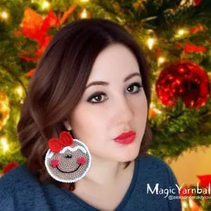 Christmas Gingerbread girl earrings, crochet pattern pdf, easy
