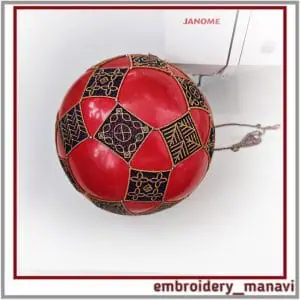In the hoop embroidery design ornament for FSL Christmas ball