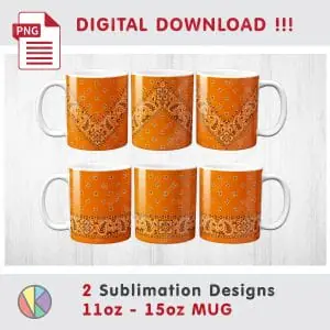 2 Paisley Bandana Patterns – 11 oz and 15 oz MUG