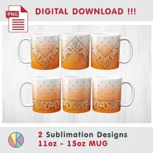 2 Ombre Paisley Bandana Patterns – 11 oz and 15 oz MUG