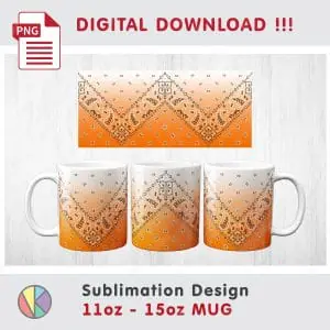 2 Ombre Paisley Bandana Patterns – 11 oz and 15 oz MUG