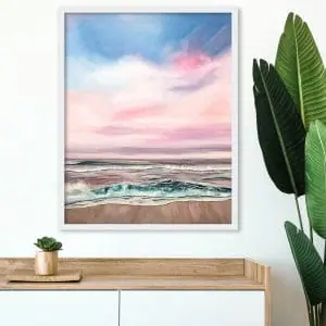 Bali Sunset Interior Original Oil Painting. Seascape