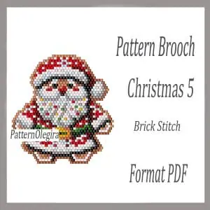 Christmas 2 bead brooch pattern Christmas 5 beading pattern Bead pattern Olegirabeadpatterns