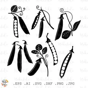 Peas Svg Cricut Silhouette Stencil Template Dxf