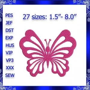 Butterfly machine embroidery design Pretty Butterfly Outline embroidery design Butterfly Silhouette embroidery mini Butterfly #565