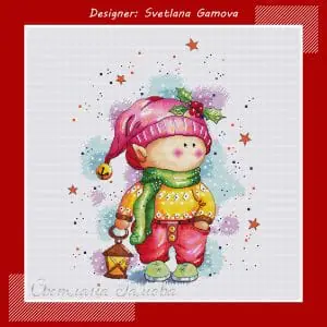 Gnome Digital Cross Stitch Pattern