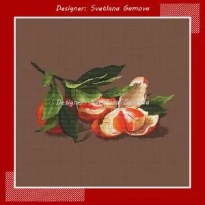 Tangerines Digital Cross Stitch Pattern
