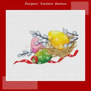 Easter Eggs Digital Cross Stitch Pattern