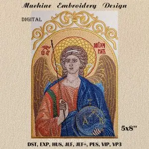 Archangel Michael embroidery design