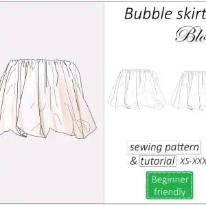 Bubble skirt sewing pattern PDF Bloom + detailed tutorial