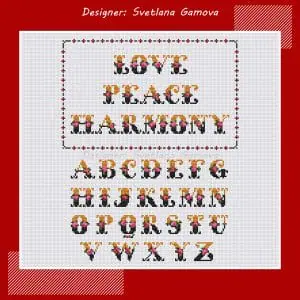 Vintage Alphabet Digital Cross Stitch Pattern
