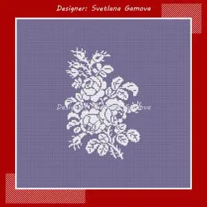 Vintage Roses Digital Cross Stitch Pattern