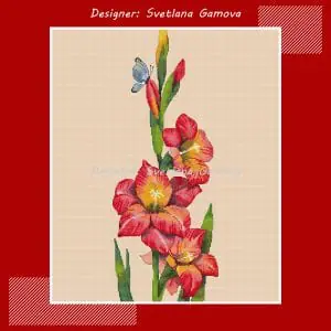 Gladiolus Digital Cross Stitch