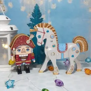 Christmas tree toy “The Nutcracker and his horse “. A set of 2 it