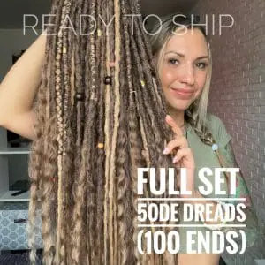 In stock Light brown boho dreads and curls