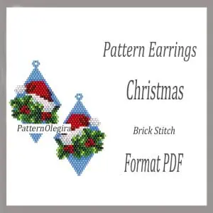 Christmas bead earrings pattern Christmas patterns beading patterns Olegirabeadpatterns