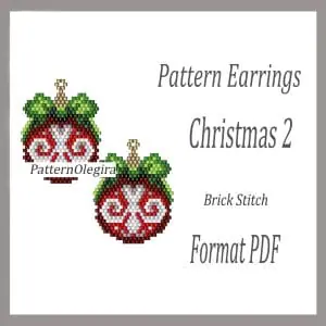 Christmas 2 bead earrings pattern Christmas patterns beading patterns Olegirabeadpatterns