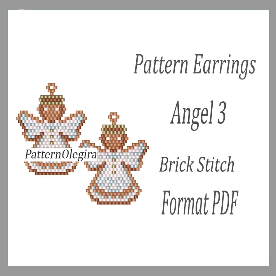 ANGEL 3 Earrings beading pattern Brick stitch pattern