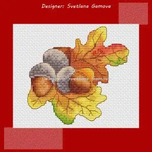 Acorns Digital Cross Stitch Pattern