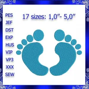 Baby Footprints machine embroidery design