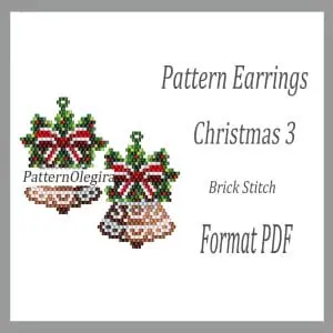 Christmas 3 bead earrings pattern Christmas patterns beading patterns Olegirabeadpatterns
