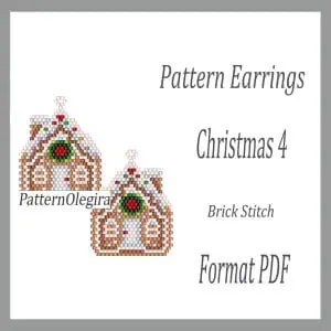 Christmas 4 bead earrings pattern Christmas patterns beading patterns Olegirabeadpatterns