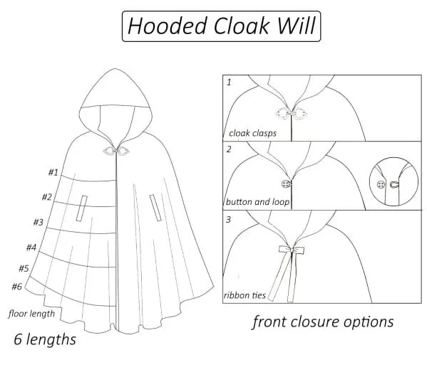 Cloak with hood sewing pattern PDF Will + detailed tutorial - Crealandia