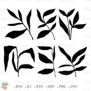 Leaves Svg Cricut Silhouette Stencil Template Dxf