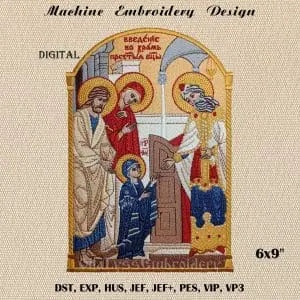 The Presentation of Virgin Mary embroidery design