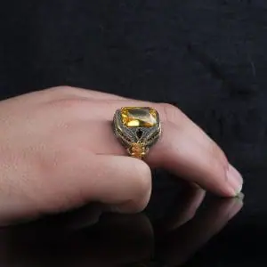 Elegant handmade sterling silver ring with citrine stone