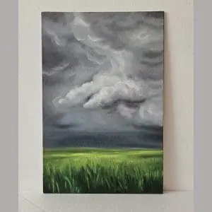 Landscape Oil Painting. Stormy sky modern wall art