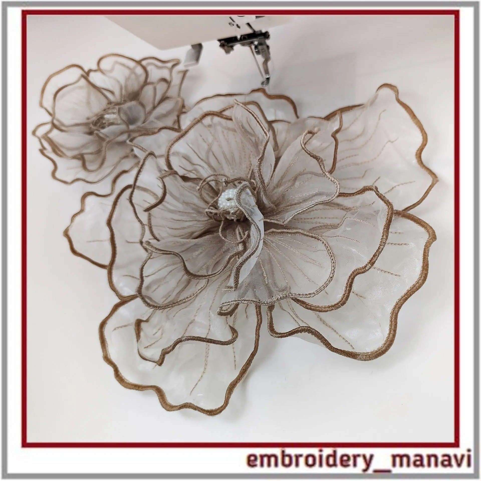 Addition to the set of 3D organza flower designs in the hoop 7 Addition to the set of 3D organza flower designs in the hoop - Image 7