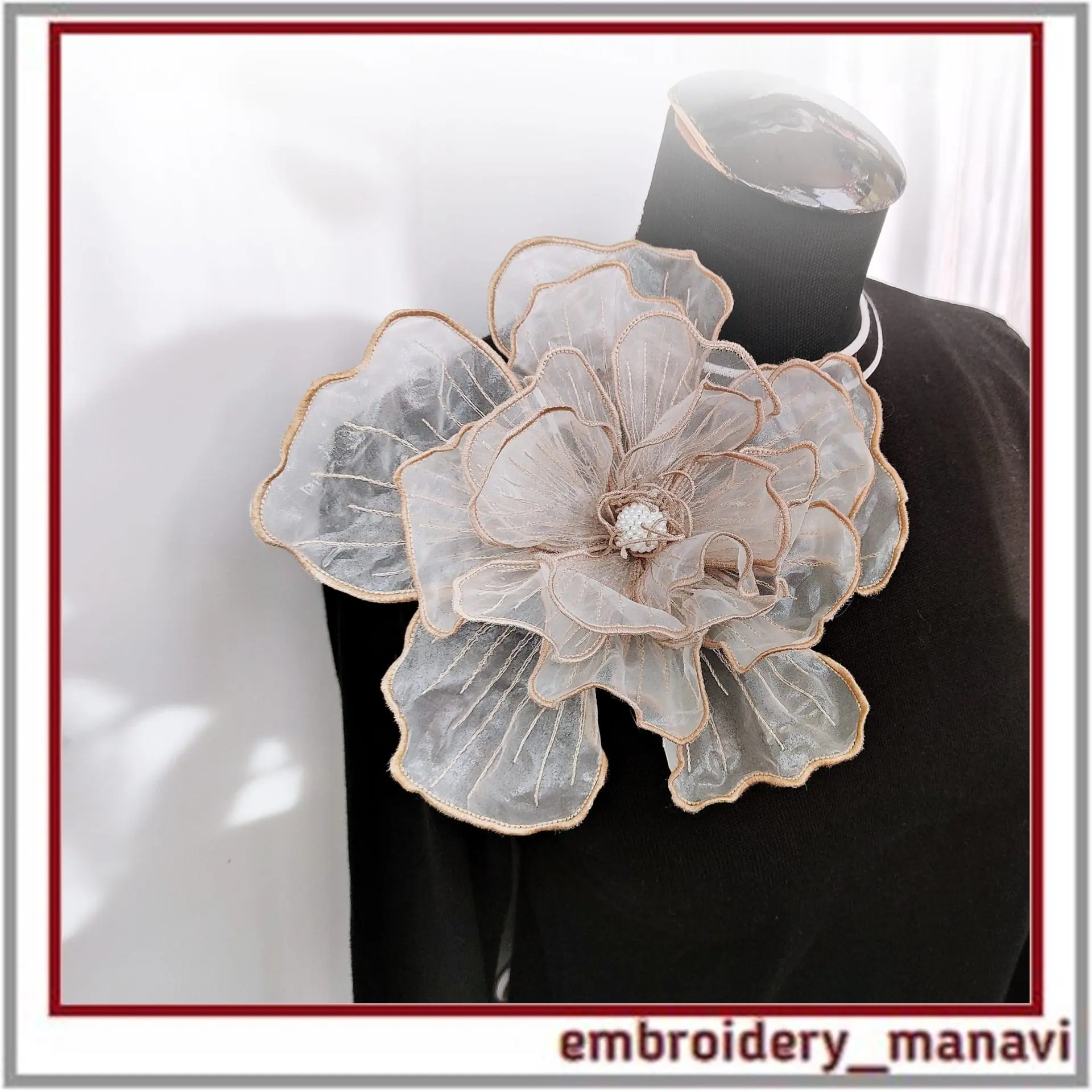 Addition to the set of 3D organza flower designs in the hoop 5 Addition to the set of 3D organza flower designs in the hoop - Image 5
