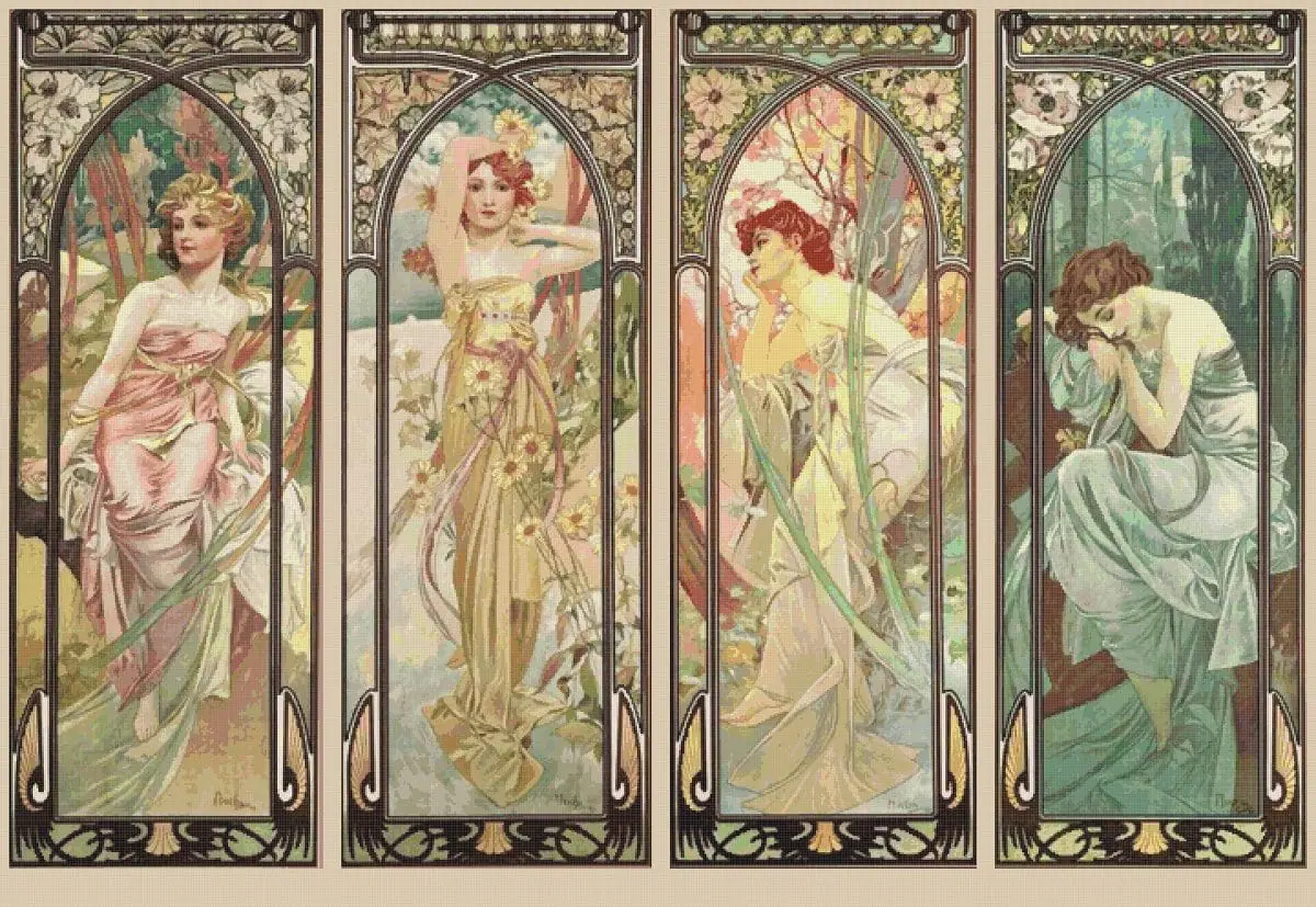Vintage Cross Stitch Pattern Alphonse Mucha 10160 401 2 Vintage Cross Stitch Pattern Alphonse Mucha 10160 401 - Image 2