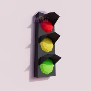 DIY Traffic Light (Wall Mounted) template Papercraft PDF