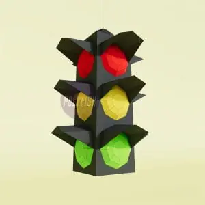 DIY Traffic Light (Hanging) template Papercraft PDF