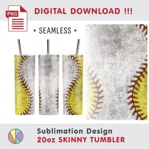 2 Baseball – Softball Sublimation Patterns – 20 oz Skinny Tumbler